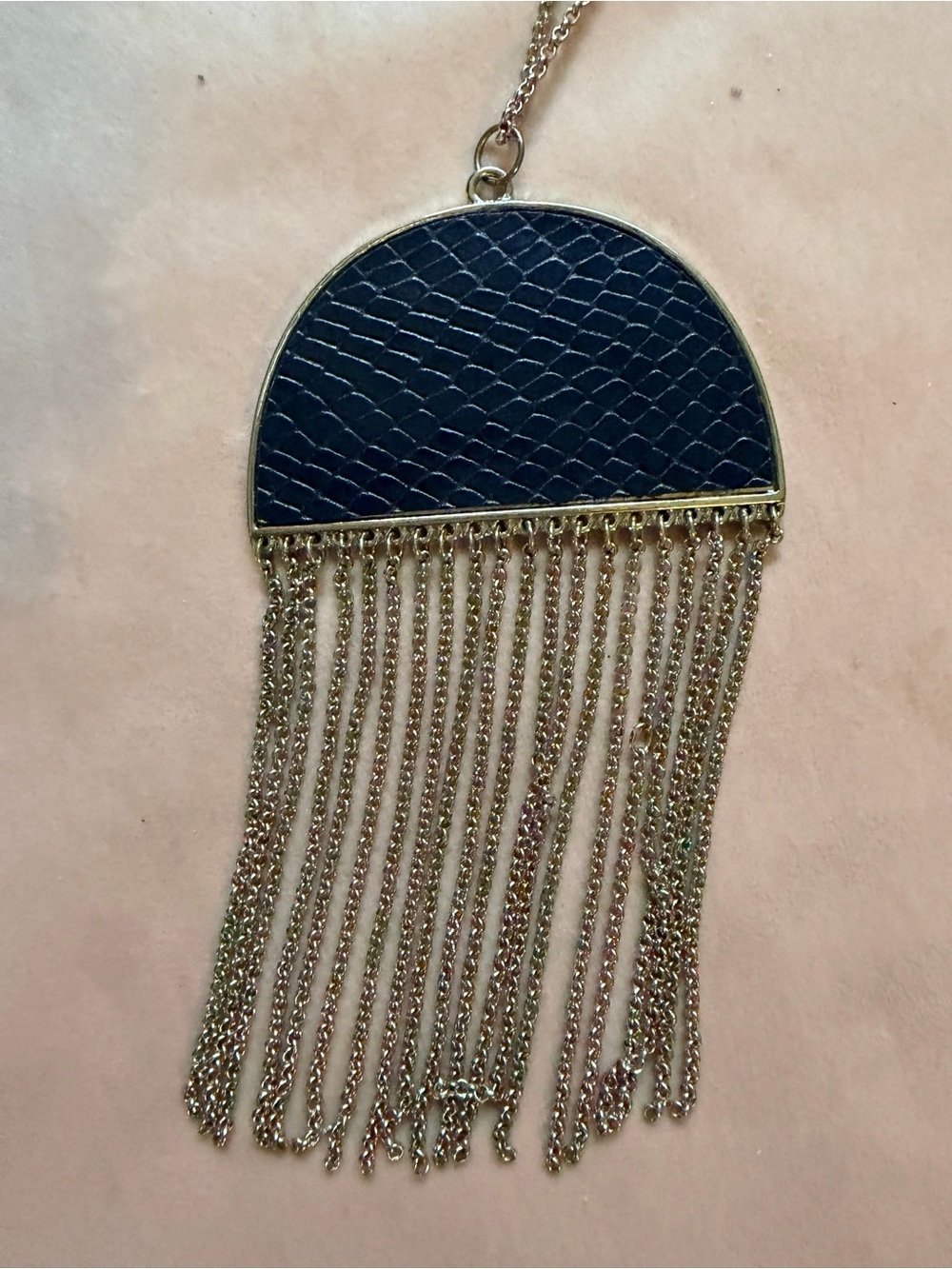 Delicate Black Fringe Pendant Necklace - Women Bags Accessory